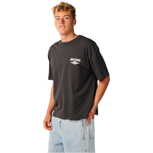 2026 Rip Curl Mens Heritage Icon T-Shirt 12FMTE - Washed Black